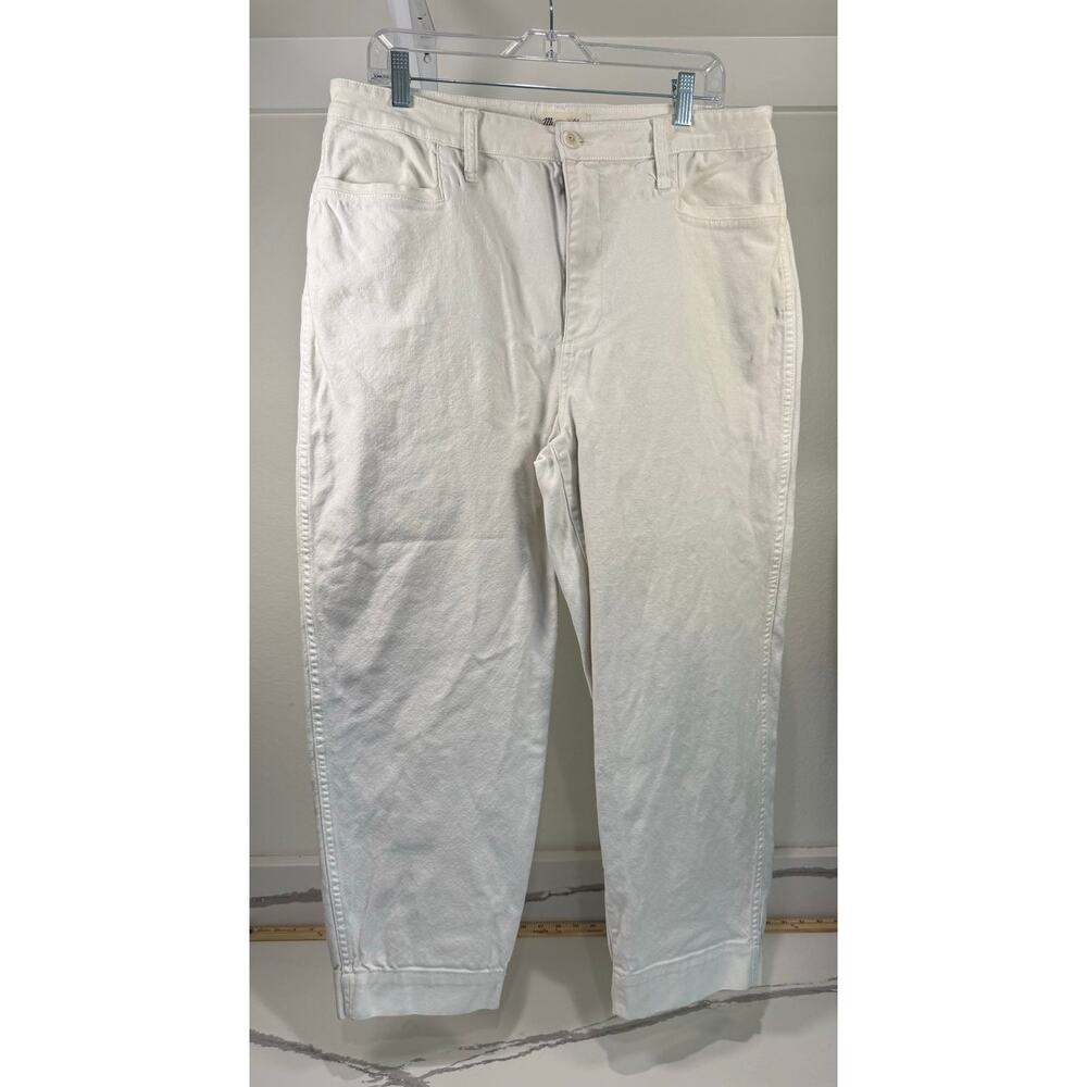 Madewell‎ Mom Jeans Hi-Rise Tapered Jeans White Cream Denim Size 32 Waist
